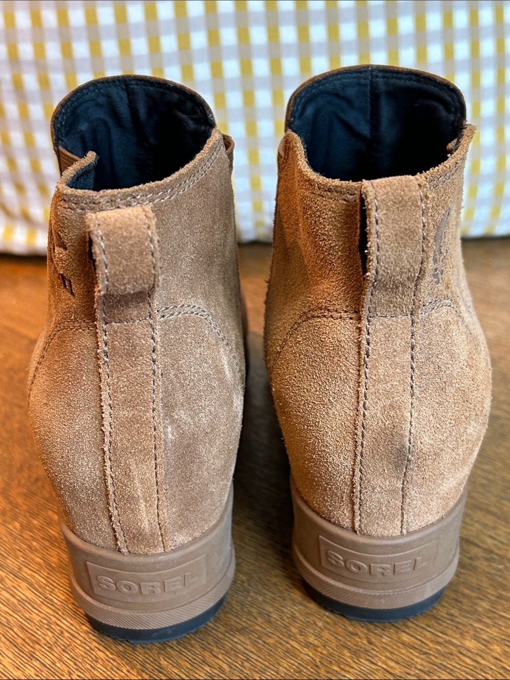 Sorel Evie Pull on Wedge Ankle Boots Women's Size 8 US Brown Leather & Suede - Picture 5 of 15